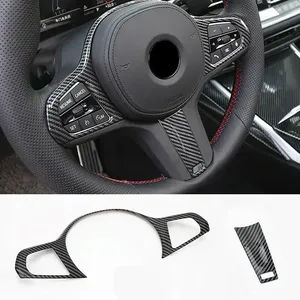 Garniture intérieure automobile pour série 3 G20 2020 – 2022, couverture de volant en Fiber de carbone, cadre décoratif en ABS - Product Image 2