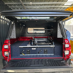 Lit de camionnette tout-terrain 4X4 Solutions de stockage de marchandises à usage intensif Système de tiroirs tiroirs arrière avec deux curseurs de réfrigérateur pour Hilux - Product Image 1