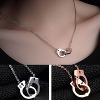 Collier en perles de bambou Lele Jewelry, style tendance et élégant, inspiré des célébrités d'Internet, avec pendentif cadenas et menottes, doux et frais, pour femme