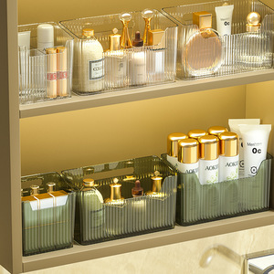 Clear Plastic Makeup Organizer <b>Storage</b> Bins With <b>Lid</b> For Bathroom Shelf Cosmetic <b>Storage</b> <b>Box</b> Container - Product Image 1