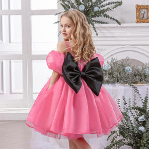 Abito da bambina in raso con applicazioni stampate, stile principessa, per feste di compleanno, scuola materna e vacanze, <span class=keywords><strong>3</strong></span>-6 anni - Product Image 2