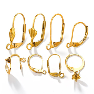 Aceworks French <b>Hook</b> Leverback <b>Earrings</b> | 18K PVD Gold Plated Stainless Steel Ear Wire Clasps for DIY Jewelry Making Findings - Product Image 1