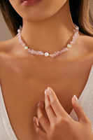 Collier tendance en perles naturelles et plaqué or, avec breloque, pour femme, idéal pour les soirées, certifié CE ASTM REACH