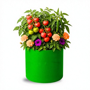 ORGANIC <span class=keywords><strong>BAZAR</strong></span> Sacs de culture durables 12x12 pour terrasses et jardins, Qualité supérieure 260 GSM, Verts, pour plantes d'intérieur et d'extérieur (Lot de 10) - Product Image 3