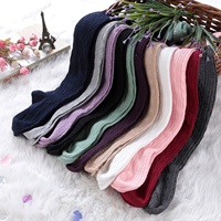 Collants pour enfants en coton doux, couleur bonbon, motif diamant, torsadés en 8, rayés verticalement, respirants, jacquard, anti-boulochage, printemps-automne