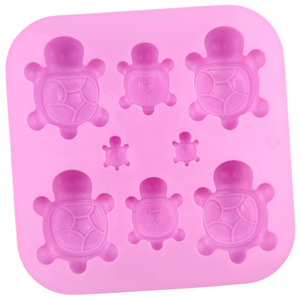 قالب كعكة سيليكون 8 فتحة صغيرة + سلحفاة كبيرة الشكل قالب صابون صنع يدوي قالب راتنج يمكنك استخدامه بنفسك قالب بودنغ خبز منزلي - Product Image 4