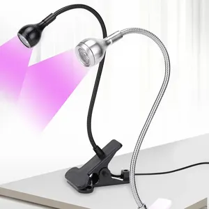 Lampe UV LED ultraviolette mini à clipser, tube métallique flexible pour usage domestique, lampe de bureau USB, séchoir à ongles pour le durcissement du gel UV pour le nail art DIY - Product Image 3