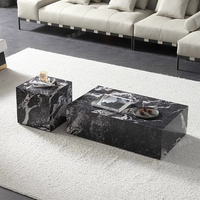 Table basse en marbre onyx naturel pour salon, grande table carrée de luxe en marbre onyx