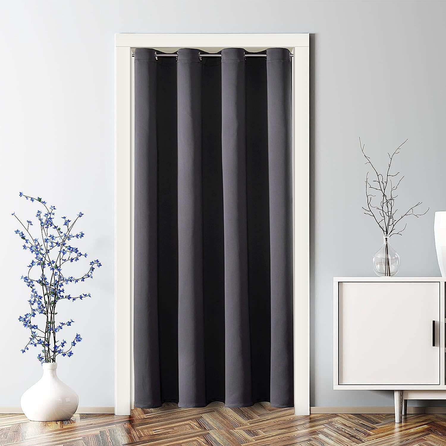 Tende in voile con occhielli 2 pz nero 140x245 cm - Leroy Merlin