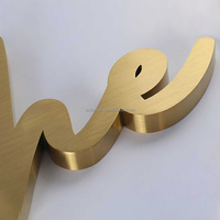 Lettres en acier inoxydable non éclairées, lettres en métal solides, lettres murales intérieures en acier inoxydable sans éclairage