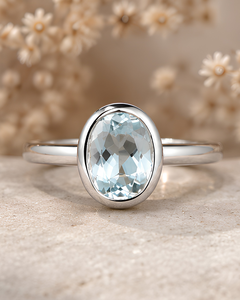 1.50 CT Oval Cut Moissanite Bezel Set Rhodium Plated White Gold Unisex Classic Gemstone Engagement <b>Ring</b> - Product Image 3