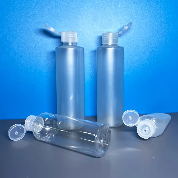 Botol Plastik Transparan Body Lotion Squeeze Lash Shampoo dan Conditioner Pet Botol Kosong dengan Flip Top Cap Botol Air