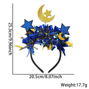 Ramadan Festival fascia per capelli con <span class=keywords><strong>stella</strong></span> e nastro lunare copricapo decorativo festa della luna abito da festa Glitter <span class=keywords><strong>stella</strong></span> Ramadan fascia per capelli - Product Image 2