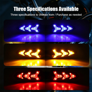 Clignotant séquentiel LED en forme d'arête de poisson pour moto et scooter, DRL 12V, lampe indicatrice universelle - Product Image 3