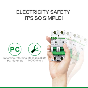 Disjoncteur miniature (MCB) Singi SG65-63 1P 20A vert et blanc 6kA 230/400V, boîtier PA66, norme IEC60898, <span class=keywords><strong>courbe</strong></span> BCD C - Product Image 3