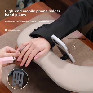 Repose-bras en forme de U avec support pour téléphone, coussin en cuir pour manucure, repose-main pour salon de manucure - Product Image 3
