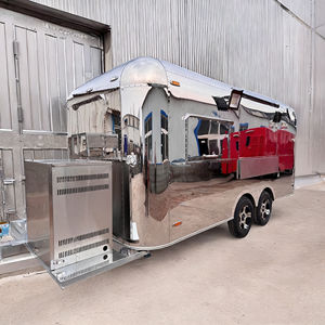 Chariot carré en acier inoxydable argenté, style américain, design cheminée, mobile, remorquable, pour la vente de glaces et de snacks en rue - Product Image 2