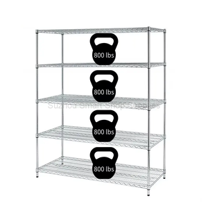Estanterías de Alambre Cromado Ajustables de 4 Niveles, Estilo Moderno, Certificación NSF, para Exhibición de Frutas, Verduras y Compras - Product Image 3