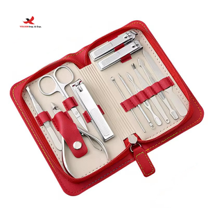 Ensemble de pédicure et de manucure de luxe en acier inoxydable 12 en 1 pour hommes avec sac à fermeture éclair - Kit de soin des ongles durable et portable - Product Image 1