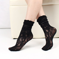 Chaussettes en résille sexy en dentelle et maille, fibres mélangées, élasticité extensible transparente, filet de cheville, chaussettes fines pour femmes