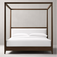 Ensembles de meubles de chambre à coucher en bois d'intérieur de luxe, lit en bois de taille king ou queen, design classique personnalisé
