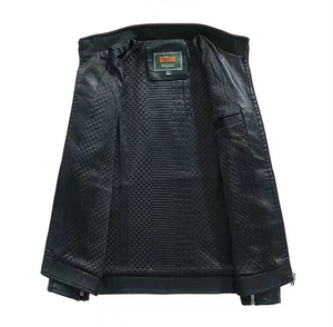 Ready to Ship Autumn Winter High Quality Handsome Style <strong>Men's</strong> Zipper Motorcycle <strong>Jacket</strong> Stand Collar Hooded PU Leather - Product Image 5