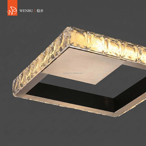โคมไฟเพดานคริสตัลทรงสี่เหลี่ยม, โคมไฟคริสตัลหรูหราสำหรับวิลล่า - Product Image 3