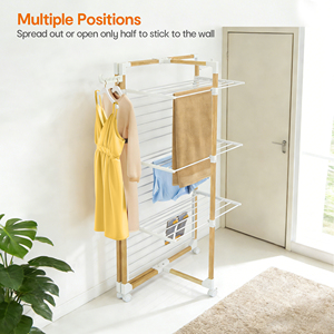 Tendedero <span class=keywords><strong>de</strong></span> <span class=keywords><strong>Ropa</strong></span> Plegable con Ruedas, 25M <span class=keywords><strong>de</strong></span> Espacio <span class=keywords><strong>de</strong></span> Secado, Ahorra Espacio, Uso Interior y Exterior - Product Image 5