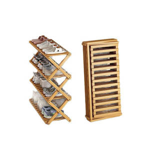 Zapatero Personalizado de Bambú de 4, 5 o 6 Niveles, Estante de Madera Plegable con Diseño Moderno y Duradero para Organización del Hogar y Muebles de Sala - Product Image 2