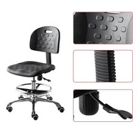 Chaise de laboratoire ESD industrielle de haute qualité, réglable en hauteur, avec siège en PU et fonction pivotante et élévatrice, pour laboratoire et salon
