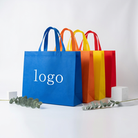 Tas tote belanja kain non-tenun lipat, tas tote belanja bahan kain bukan tenun laminasi pp dengan logo