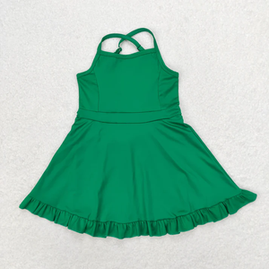 Robe de sport pour enfants à prix d'usine, short pour filles jusqu'aux genoux, robe de yoga 1 pièce - Product Image 6