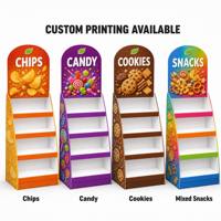 Présentoir en carton pour snacks, chips, bonbons et noix – Présentoir de comptoir portable, montage facile pour magasin de détail