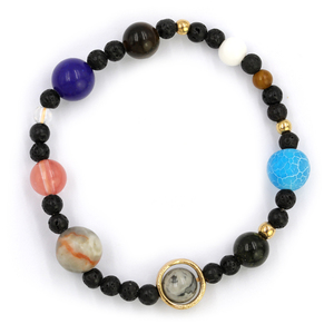 Bán Buôn Đá Tự Nhiên Thiên Hà Vũ Trụ Tám Hành Tinh Lava Rock Yoga Hạt Hành Tinh Vòng Tay Đàn Hồi Cho Người Đàn Ông Phụ Nữ - Product Image 2
