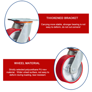 <span class=keywords><strong>PU</strong></span>-Lenkrad Industrie wagen Hochleistungs-Kugellager aus Gusseisen 270-480kg Beladung Lenkrad - Product Image 6