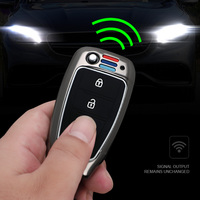 Accessoires pour l'intérieur de la voiture, étui de protection pour clé de voiture en alliage de zinc métallique, housse de clé de voiture avec porte-clés, adapté à Hyundai