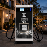 Estación de Carga Rápida para Vehículos Eléctricos CCS GBT DC de 120kW con Pantalla LED Grande para Estacionamientos Comerciales WrightCharge
