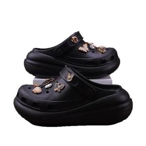 Sabots à strass pour femmes, semelle épaisse, plateforme, sandales d'été pour la plage, kaki, noir, blanc, pour toutes les saisons, à porter en extérieur - Product Image 3