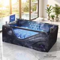 Baignoire balnéo de luxe en acrylique gris perle et blanc avec massage, pour hôtel, complexe hôtelier et salle de bain à domicile, avec TV, DVD et musique