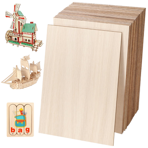DIYDEC Lot de 24 feuilles de contreplaqué mince en tilleul et balsa, 4x6x1/16 pouces, rectangulaires, non finies, pour artisanat, provenance Chine - Product Image 1