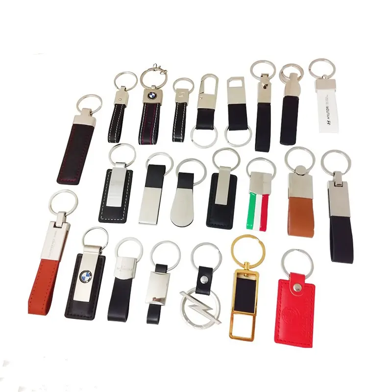 Wholesale Promotional Personalized Car Brand Key Chain Keychain Luxury Metal Pu Blank Custom Leather Keychain