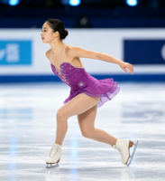 Robe de patinage artistique violette avec strass, col halter, costume de compétition de patinage sur glace pour filles et femmes