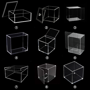 Boîte de présentation en acrylique transparente <span class=keywords><strong>carrée</strong></span> avec couvercle coulissant intégré personnalisée pour figurine capsule - Product Image 3