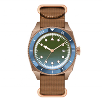 Skx 007 bronze quartz montre de plongée pour les hommes avec sangle en nylon Cusn8 bronze lumineux hommes montre pour vente