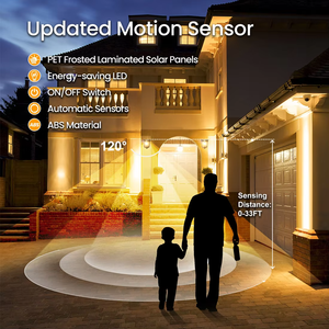 Produsen lampu dinding Led Sensor gerak surya, lampu taman luar ruangan lampu dinding Retro jarak penginderaan 8M - Product Image 3