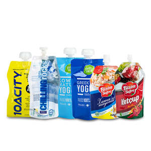 Bolsa Reutilizable de 150 ml, Libre de BPA, Apta para Lavavajillas y Congelador, de Grado Alimenticio, PET/PA/PE, con Boquilla para Líquidos, Envase para Bebidas, Marca <span class=keywords><strong>Easylife</strong></span> AB233 - Product Image 1