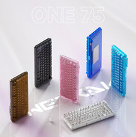 Claviers de jeu mécaniques sans fil Weikav One75 Tri-Mode BT, clavier acrylique à éclairage RVB à commutation à chaud, boîtier transparent