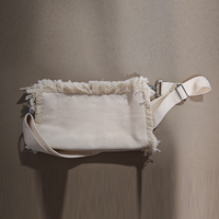 Tas Selempang Kanvas Boho Kustom - Tas Bahu Bohemian dengan Pinggiran Kasar, Tas Tangan Liburan Berumbai yang Lucu, untuk Liburan & Festival