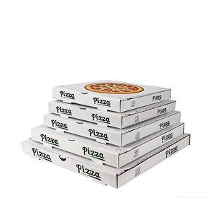Caja de Cartón Corrugado para Pizza de Lujo, Personalizada con Logotipo, Tamaño 32 cm (12 Pulgadas), Color Negro, para Empacar Alimentos - Product Image 1