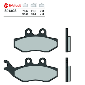 R-Attack S043CS ผ้าเบรกมอเตอร์ไซค์ คาร์บอนเซรามิก ด้านหน้า R90 ได้รับการรับรอง - Product Image 1
